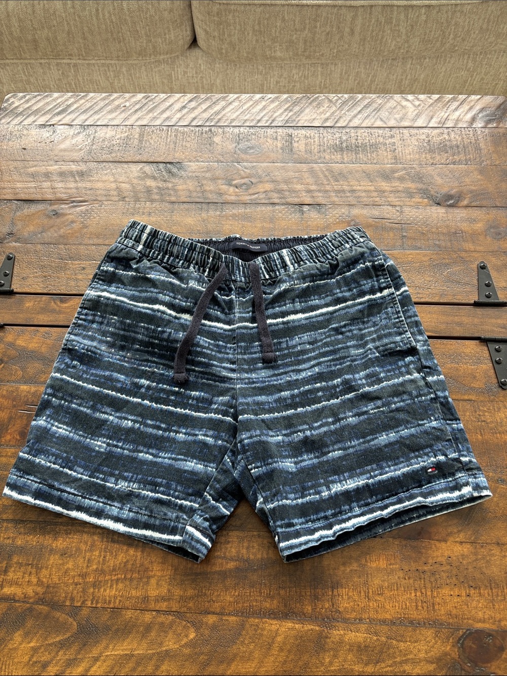 Men's Blue Striped Swim Shorts